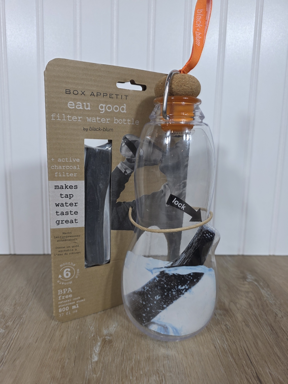 🆕️Black + Blum Orange Cork Eau Good Filter Water Bottle